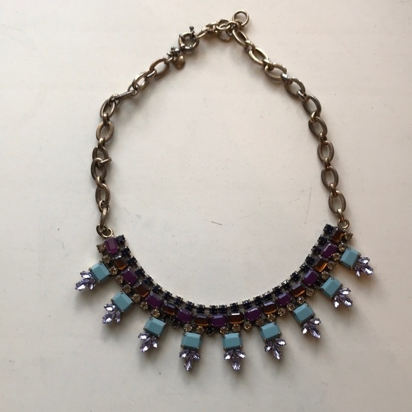 J. Crew blue and purple chunky necklace - Picture 1 of 5